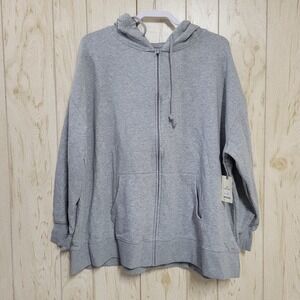 Terra & Sky Gray Zipper Up Women's Hoodie